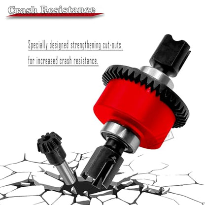 43T Differential Active with 10T Input Gear Upgrades Part for 1/7 Fireteam Mojave 1/8 Karton Notorious Outcast Talion,Metal Diff Set Hops Up,Replace #ARA310957,Red - color: Red(43T-10T)