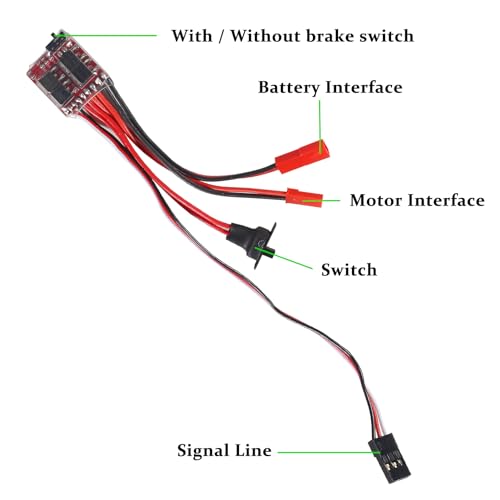 Mini 20A ESC Motor Speed RC ESC 2KHz Forward Reverse Brush Brake RC 2S for Controller Boat RC Car Tank (4pcs) - color: 4pcs