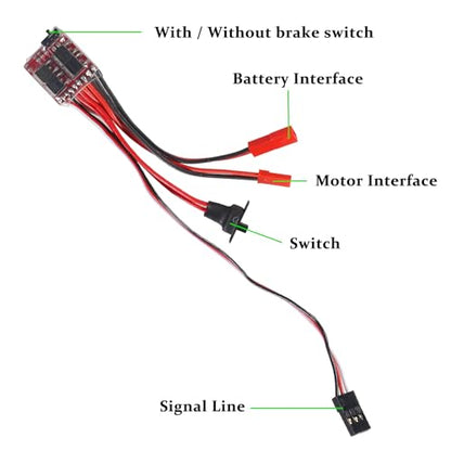 Mini 20A ESC Motor Speed RC ESC 2KHz Forward Reverse Brush Brake RC 2S for Controller Boat RC Car Tank (4pcs) - color: 4pcs