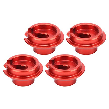 RC Spring Retainers, Durable Shock Cups Upgrade for Smooth Ride, 4Pcs Red Set for 1/10 Scale RC Cars Off-Road Racing and Hobbyist Maintenance