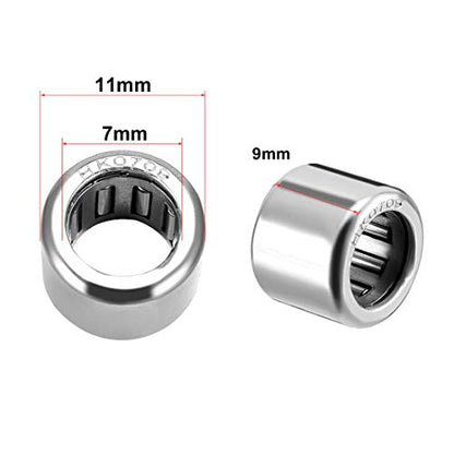 uxcell HK0709 Drawn Cup Needle Roller Bearings, Open End, 7mm Bore Dia, 11mm OD, 9mm Width (Pack of 10) - size: 7x11x9mm