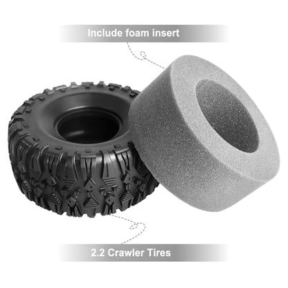 2.2 Crawler Tires with Foam Inserts fit1/10 Scale Rock Crawler Car, Height 5.31 inch (135mm) Compatible with Traxxas TRX4 Axial SCX10 II III Redcat Gen 8