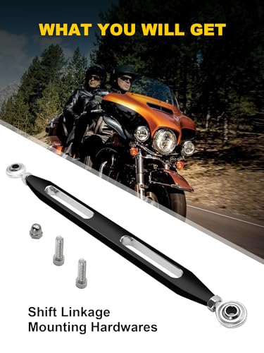 Motorcycle Shift Linkage Compatible for Harley Davidson Street Glide Road Glide Road King Dyna Fatboy Softail Electra Glide 1986-2024, Black, AIL021BLK - color: Black