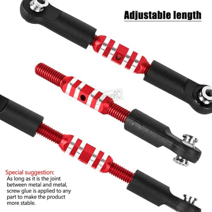 RC Aluminum Adjustable Turnbuckles Camber Links Toe Link Upgrades Part for 1/10 Senton/Granite/Vorteks 3S BLX(Mega 550).Alloy Adjustable Turnbuckles Hops Up.Red(6PCS) - color: Red(for 1/10)