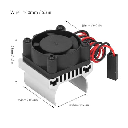 VGEBY RC Motor Cooling Fan, Efficient Heat Dissipation Compact 1/18 Scale Heatsink for RC Enthusiasts Hobbyists Racing Maintenance - color: Silver