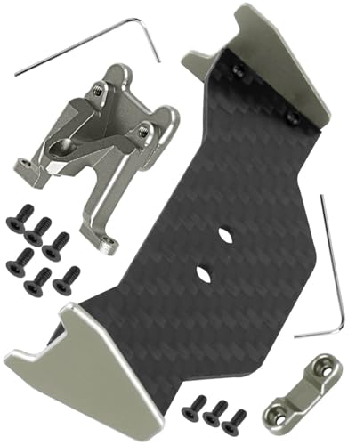 RC Carbon Fiber Tail Wing/Aluminum Wing Mount Upgrade Parts for 1/24 Micro-B 2S 2WD RTR Race Buggy（LOS00007,Titanium(LOS-1771,LOS-1770) - color: Titanium-(upgrades Part）
