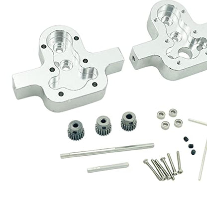 High Performance D90 Transfer Case Gearbox Upgrade for 1/12 RC Crawler Car, Metal Replaces Black Parts, Easy Install and Use, Fits MN98 99S - Silver - color: Silver