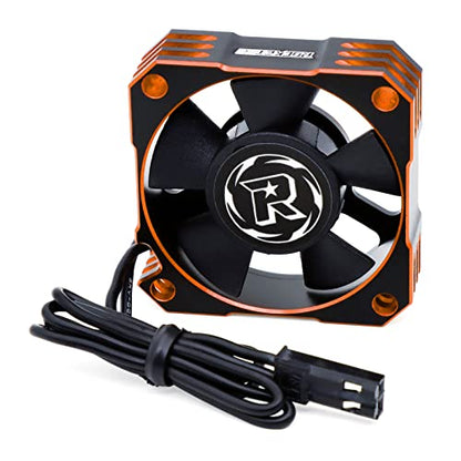 RC Motor Cooling Fan 35mm 21000RPM Aluminum RC ESC Cooling Fan for 1/10 1/8 RC Car 3650 3660 3670 Brushless Motor (Black+Orange) - style: Orange