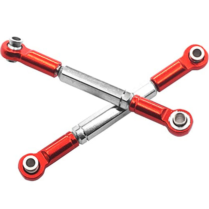 ShareGoo 8PCS Metal Pull Rod Steering Servo Link Linkages Arm Tie Rod Ends Connector Compatible with WPL B14 C14 C24 C-14K C-24K MN-90 MN-91 MN-45 MN-96 MN-99 1/16 RC Car