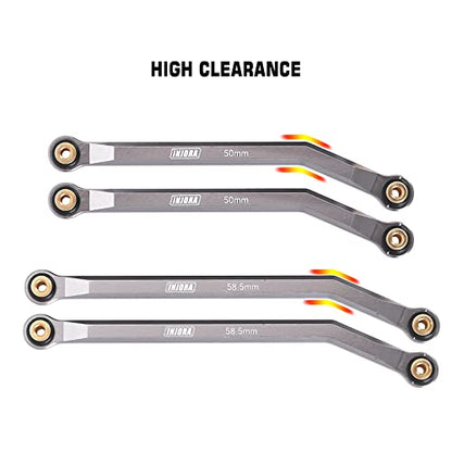 INJORA Aluminum 4 Link Set for SCX24 C10 JLU Bronco Base Camp 4Runner, GL - color: Grey
