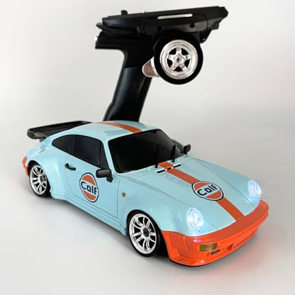 HLSFWDRIVE LDRC Drift Car with Gyro 1/18 RC Drift Car RWD Race | Hobby RC Car for Adult with Gyroscope Full Proportional Metal Drive Shaft Independent Suspension Alloy Shell LD1898