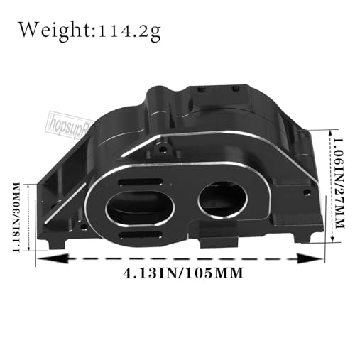 Center Gearbox Transmission Case Upgrades Part for1/8 Mojave 4X4 4S BLX,Aluminum Gearbox Differential Housings Hops Up,Black - color: Black