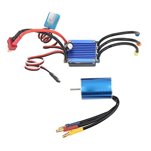 Brushless Motor ESC Combo, 4800KV High Speed 25A Power with CNC Aluminum Cover, RC Car Brushless Kit, for 1/16 1/18 Scale RC Trucks Off-Road Racing and Hobbyist Use