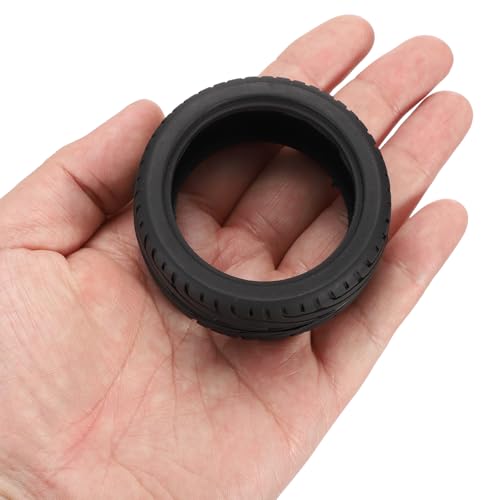uxcell 4pcs Soft Rubber RC Car Tires for 1/10 Scale Touring On-Road Racing - 66mm x 26mm Performance Tyre, Black