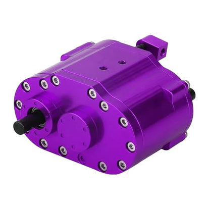 2 Speeds Transfer Case Gearbox Dual Speed Transmission Box 46x53x32mm for Axial SCX10 RC4WD D90 1/10 RC Crawler Upgrade Parts (Purple) - color: Purple