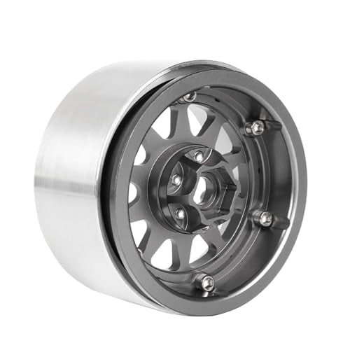 Aluminum 2.2" Beadlock Wheel Offset -10mm Metal Rims for SCX10 RR10 TRX4 VS4-10 Gen8 1/10 RC Crawler Car Upgrade Parts (10-Spoke, Gray) - color: 10-spoke, Gray