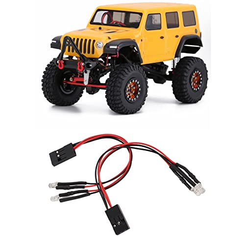 2Pcs Rc Light Kits, 4 White Rc Led Light Kit, Plastics Car Light Kit with 4.3in Cable as Accessory Replecement for Axial Scx24 Remote Control Car with 1/24 1/18 Scale