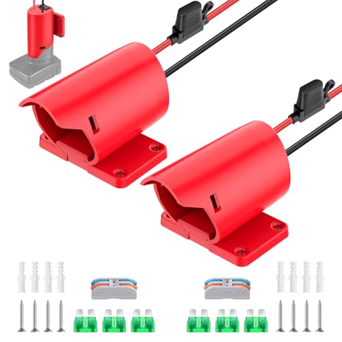 2 Packs Power Wheel Adapter for Milwaukee M12 Battery Adapter 12V Power Wheel Battery Conversion Kit with Switch, Fuse & Wire Terminals, 12AWG Wire, Power Connector for DIY Rc Car Toys - size: 2 Pack