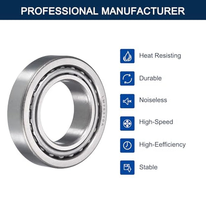 2 Pack LM78349/10A Tapered Roller Bearing Cone and Cup Set | 1.378" Bore 2.4409" OD 0.6555" Cup Width, Chrome Steel Taper Bearings Set, ABEC-3 - size: LM78349/10A
