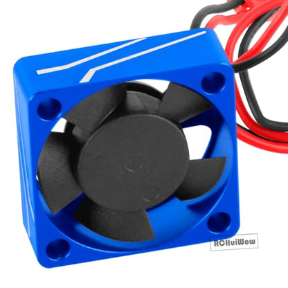 Metal RC 30 * 30MM 28000 RPM Motor Cooling Fan Brushless Motor Heat Sink 4.8-8.4V Upgrades Part for 540 550 F540 3650 3660 Motor for 1/8 1/10 RC Car,Navy Blue