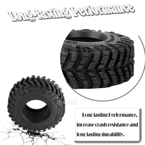 RC 1.3 Soft Silicone Rubber Wheel Tires for 1/18 TRX4M/Ascent-18/FMS 1/24 SCX24 RC Crawler,1.3" Soft Mud Terrain/Rock Crawling/Swamp Claw Mud Terrain/Road RC Tires 4Pcs,Style (E) - style: 4Pcs 1.3 Rubber Wheel - (E)