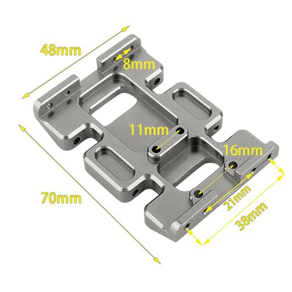 CNC Aluminum Center Frame Brace Transmission Skid Plate Gearbox Mount for AXIAL SCX10 1/10 RC Rock Crawler Upgrade Parts (Titanium -2) - color: Titanium -2