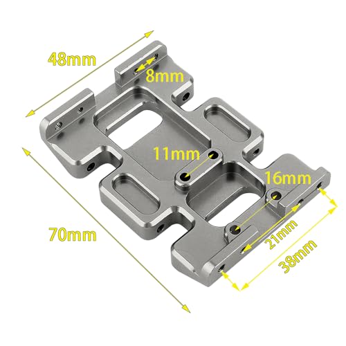 CNC Aluminum Center Frame Brace Transmission Skid Plate Gearbox Mount for AXIAL SCX10 1/10 RC Rock Crawler Upgrade Parts (Titanium -2) - color: Titanium -2