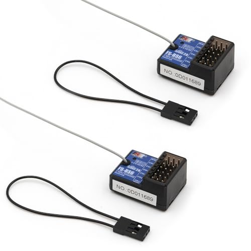 Flysky FS-BS6 6 Channels Receiver with Gyro Stabilization System | For Flysky FS-GT5 Remote Controller Radio AFHDS2A System Transmitter RC Car (2pcs fs-bs6 Receiver) - style: 2pcs fs-bs6 Receiver