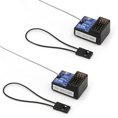 Flysky FS-BS6 6 Channels Receiver with Gyro Stabilization System | For Flysky FS-GT5 Remote Controller Radio AFHDS2A System Transmitter RC Car (2pcs fs-bs6 Receiver) - style: 2pcs fs-bs6 Receiver