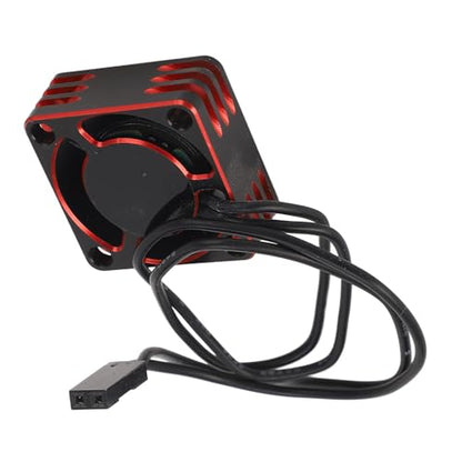 Uxsiya Brushless Motor ESC Cooling Fan, High Speed Dissipation 25x25mm Aluminium Alloy RC Electric Motor Cooling Fan Solid Construction Universal Fit for RC Car (Red)