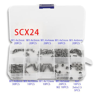 Stainless Steel Screws Set with Box for 1/24 RC Crawler Car Axial SCX24 AX24 Upgrade Part