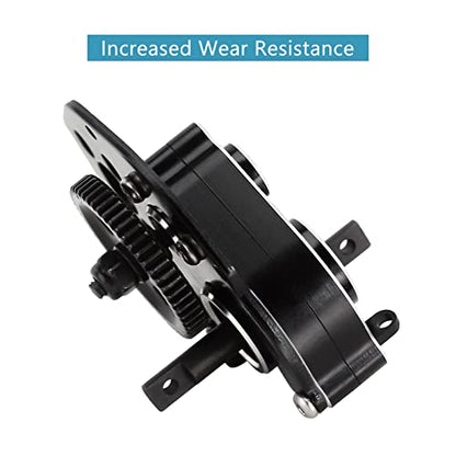INJORA CNC Aluminum Complete Transmission Gearbox for SCX24 AX24, Black - color: Black