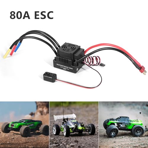 Readytosky RC 80A Brushless ESC 2-4S Waterproof Electric Speed Controller | For 1/8 RC Car Truck