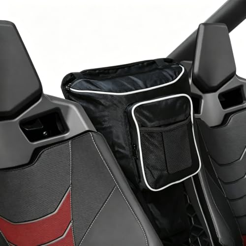 UTV Center Console Storage Bag for Maverick X3 RC Turbo 2018-2021, Waterproof Seat Organizer with Multi Pockets, Large Capacity Hanging Storage for Side by Side UTV | Heavy Duty Oxford Storage Bag Adjustable Hanging Straps With Metal Hooks Reflective Pipi