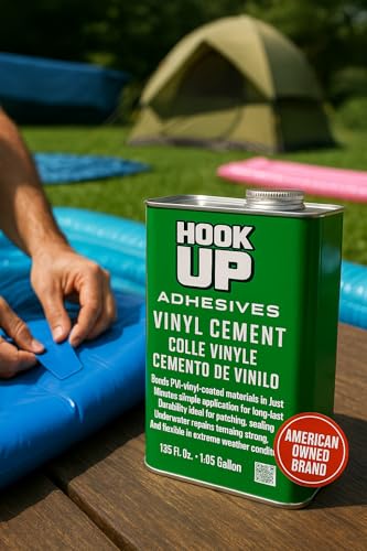 Vinyl Cement – Waterproof Pool Liner Repair Glue for Vinyl & PVC, Fast-Drying Flexible Contact Cement for Inflatables, Air Mattresses, Boats, Tarps, Hot Tubs & Pool Patch Repairs (1 Gallon) - size: 1 Gallon