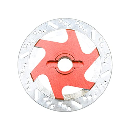 4Pack ShareGoo Metal 12mm Hex Hub Wheel Rim Tires Brake Disc Compatible with Traxxas Tamiya HSP HPI Redcat Racing 1/10 RC On-Road Car (Red) - color: Red