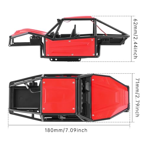 GLOBACT RC Body Shell Nylon Chassis Kit for 1/18 TRX4M (Red) - color: Red