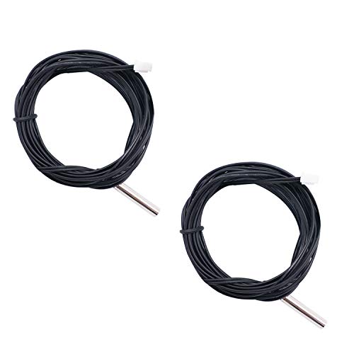 TWTADE 2 Pcs 3M 10K B3950 Thermistor Temperature Sensor,able to Support -25 to 125 Degree Celsius,Sensitive NTC Temperature Sensor Probeprobes has 5 * 25mm Stainless Steel housing NTC-3M-2P - size: 3M