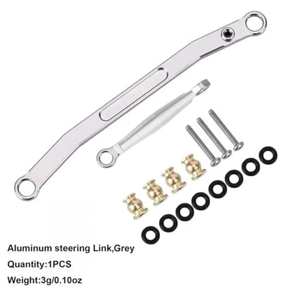 RC Models Parts For Axial For SCX24 90081 RC Crawler Upgrade Parts Aluminum Alloy Material CNC Front Steering Linkage Rods Set(Silver) - color: Silver