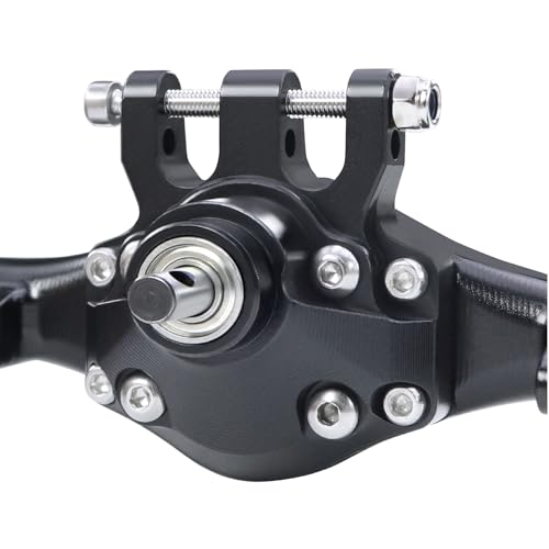 F10T Aluminum Front Rear Straight Axle Complete for 1/10 RC Crawler Axial SCX10 II Vanquish VS4-10 Phoenix F10T Upgrade Parts (Black Set) - color: Black Set