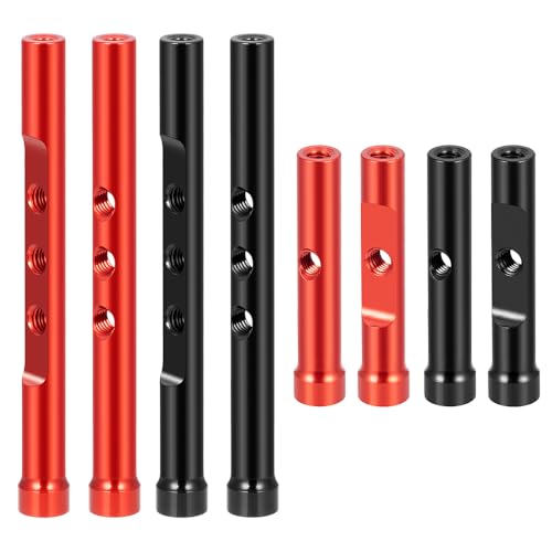 MORLORDY Aluminum RC Body Posts Set for 1/10 Yokomo TT01 TT01E TT02 Sakura D4 D5 RC Drift Racing Car Upgrade Parts (Long - Red) - color: Long - Red