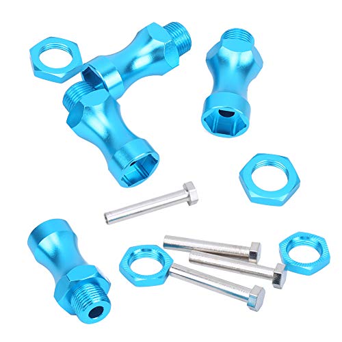 RC Extension Wheel 12Pcs 1/10 to 1/8 RC Model Car Part Aluminum Alloy 12mm to 17mm Wheel Hub Adapter Coupling Kneepad Model Car Accessories(Blue¡ê?