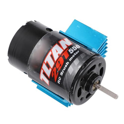 Keenso RC Car Motor, 550 Brushed Motor with Aluminum Copper Build and Blue Heat Sink, 1 8in Shaft Replacement for 1 10 RC Crawler for Axial SCX10 HPI JL 90046 (29T) - size: 29T