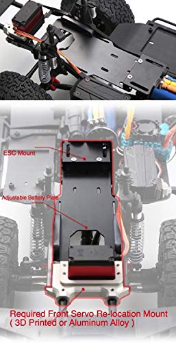 RCLIONS Carbon Fiber Battery Holder/ESC Relocation Mount for Axial SCX10-ii