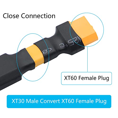 XT60 Female to XT30 Male Adaptor,XT30 Male to XT60 Female Wireless Connector Plug for RC FPV Drone Car Lipo NiMH Battery Charger ESC(4Pcs) - size: XT60 Female to XT30 Male (4Pcs)
