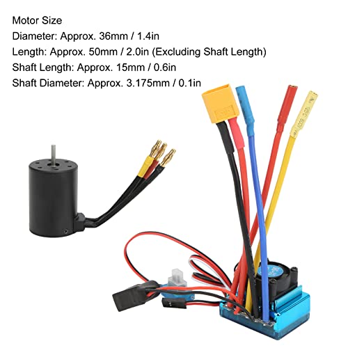 Keenso RC Brushless Motor ESC Combo, Aluminum Alloy HighPerformance 3650 2300KV Brushless Motor 120A ESC for 1/10 1/8 RC Cars
