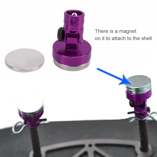HERCHR 4Pcs RC Magnetic Body Post, Alloy Magnetic Body Post Mount, RC Car Magnetic Shell Post Body for 1/8 1/10 Remote Control Vehicle Invisible Body Shell Mount for SCX10 RC Car 4 Pack(Purple) - color: Purple