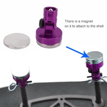 HERCHR 4Pcs RC Magnetic Body Post, Alloy Magnetic Body Post Mount, RC Car Magnetic Shell Post Body for 1/8 1/10 Remote Control Vehicle Invisible Body Shell Mount for SCX10 RC Car 4 Pack(Purple) - color: Purple