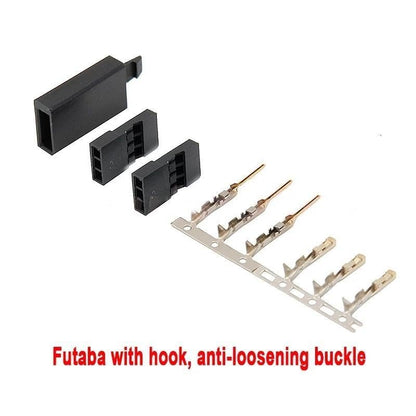 30 Sets/Box Servo Cable Connector Kit Futaba Anti-loosening Lock wtih 22AWG 60Core Extension for RC Robot Airplane Car Servo ESC (30Set Servo Plug)