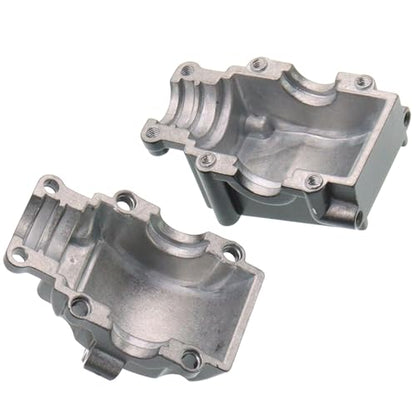 2PCS Metal Front and Rear Differential Gearboxes Housing Cover Compatible with WLtoys 1/14 144010 144001 144002 1/12 124016 124017 124018 124019 RC Car Upgrades Parts (Black) - color: Black